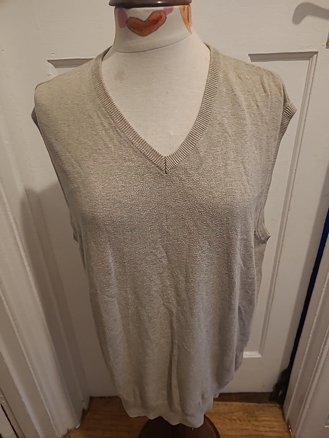 Mens Thomas Nash Size Large Grey Sleeveless Lightweight Pullover Jumper