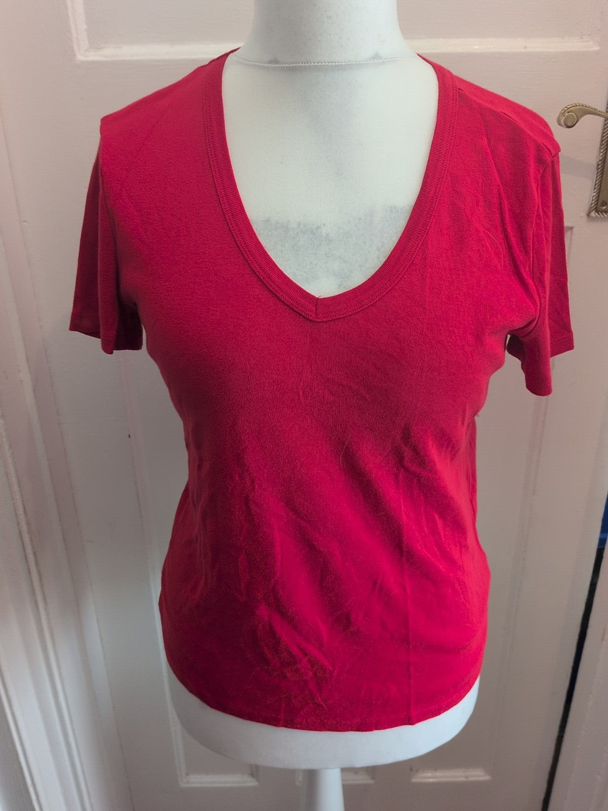 M&S Woman 16 Medium Red Short Sleeve T-shirt