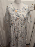 Ladies Size 3xl White Floral Long Length Short Sleeve Maxi Dress