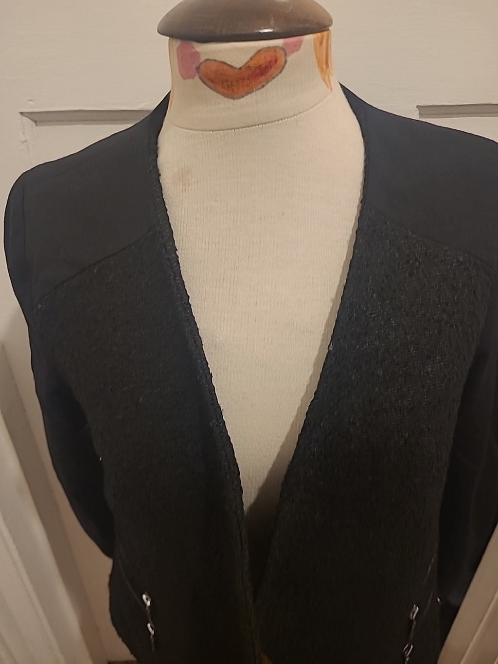 Ladies Miss Captain Trend Size 40T Black Lined Blazer Jacket