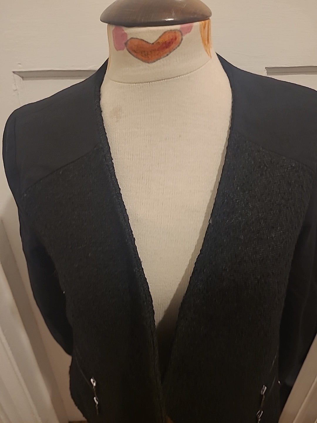 Ladies Miss Captain Trend Size 40T Black Lined Blazer Jacket