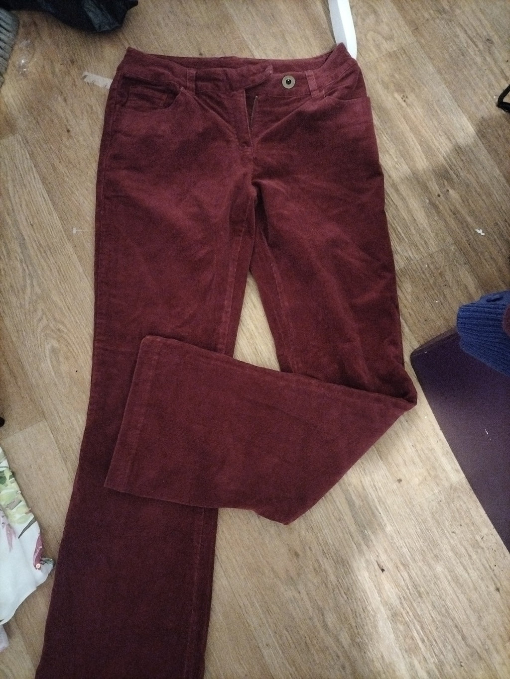 Ladies Kit Size 14 Burgundy Wineslight Stretch Ribbed Trousers