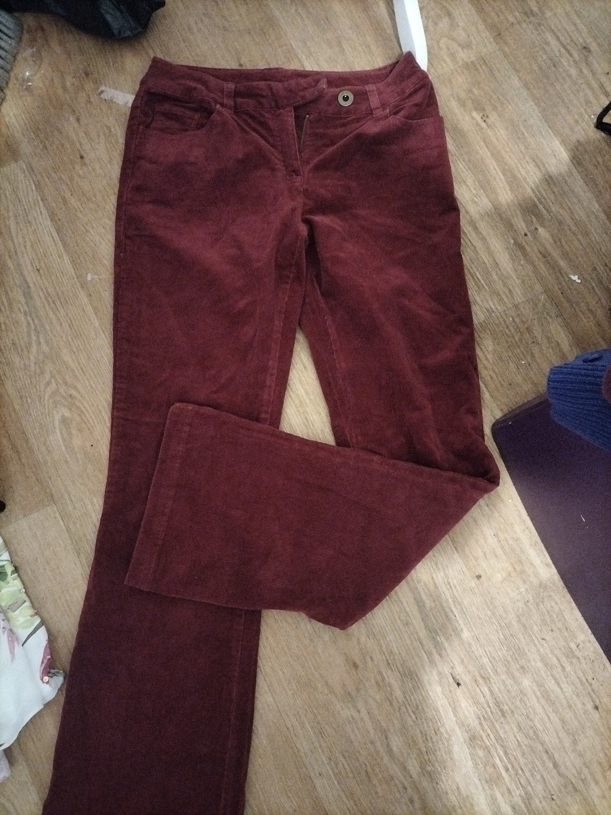 Ladies Kit Size 14 Burgundy Wineslight Stretch Ribbed Trousers