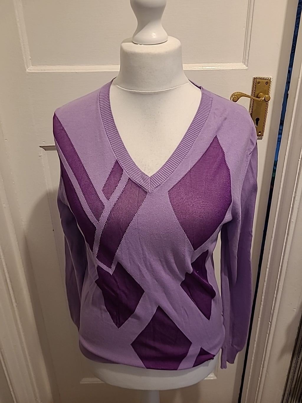 Ladies Size Medium 2 Tone Purple Lightweight Jumper