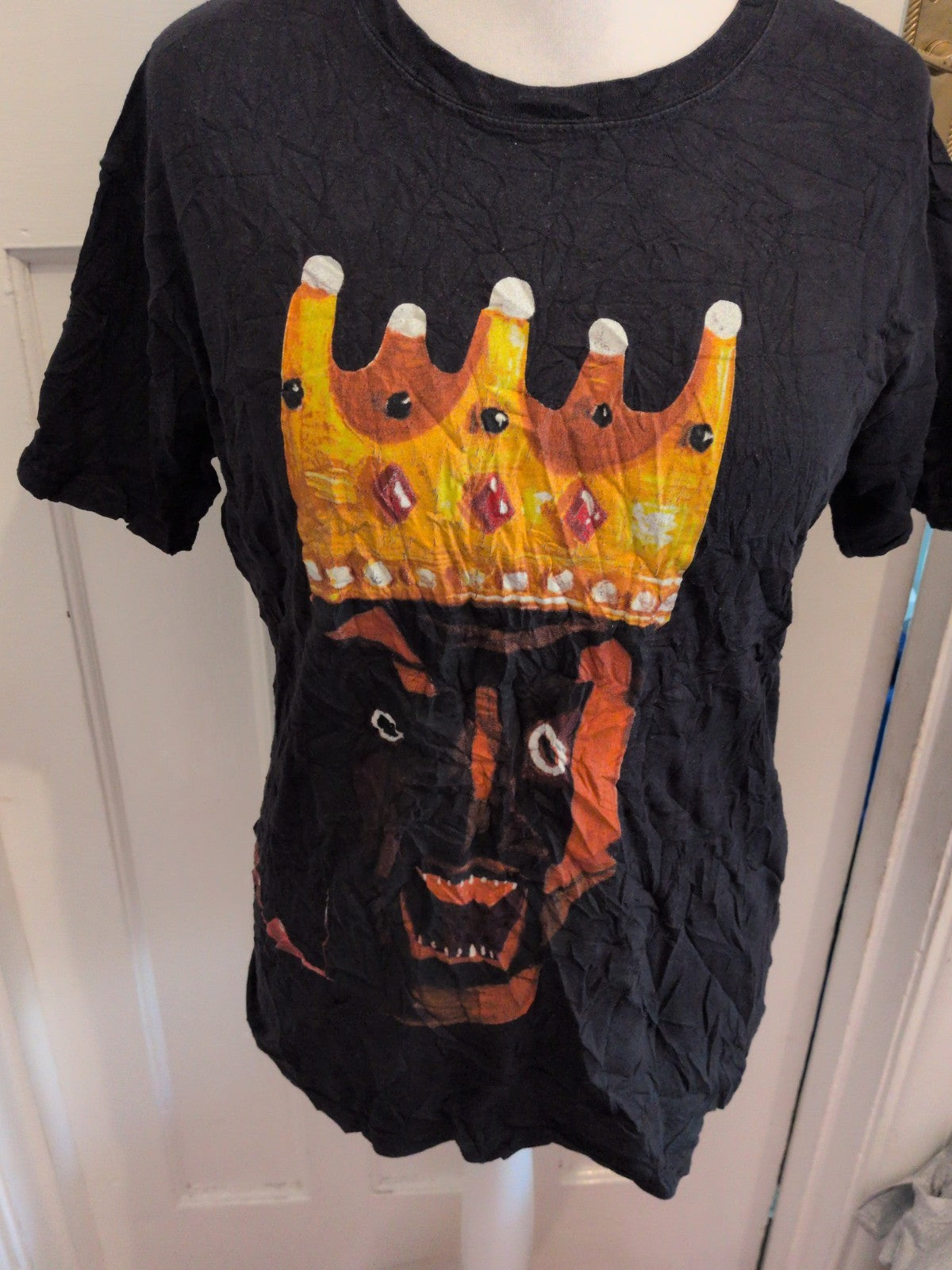 Large Ladies T-shirt Crown Print Short Sleeve