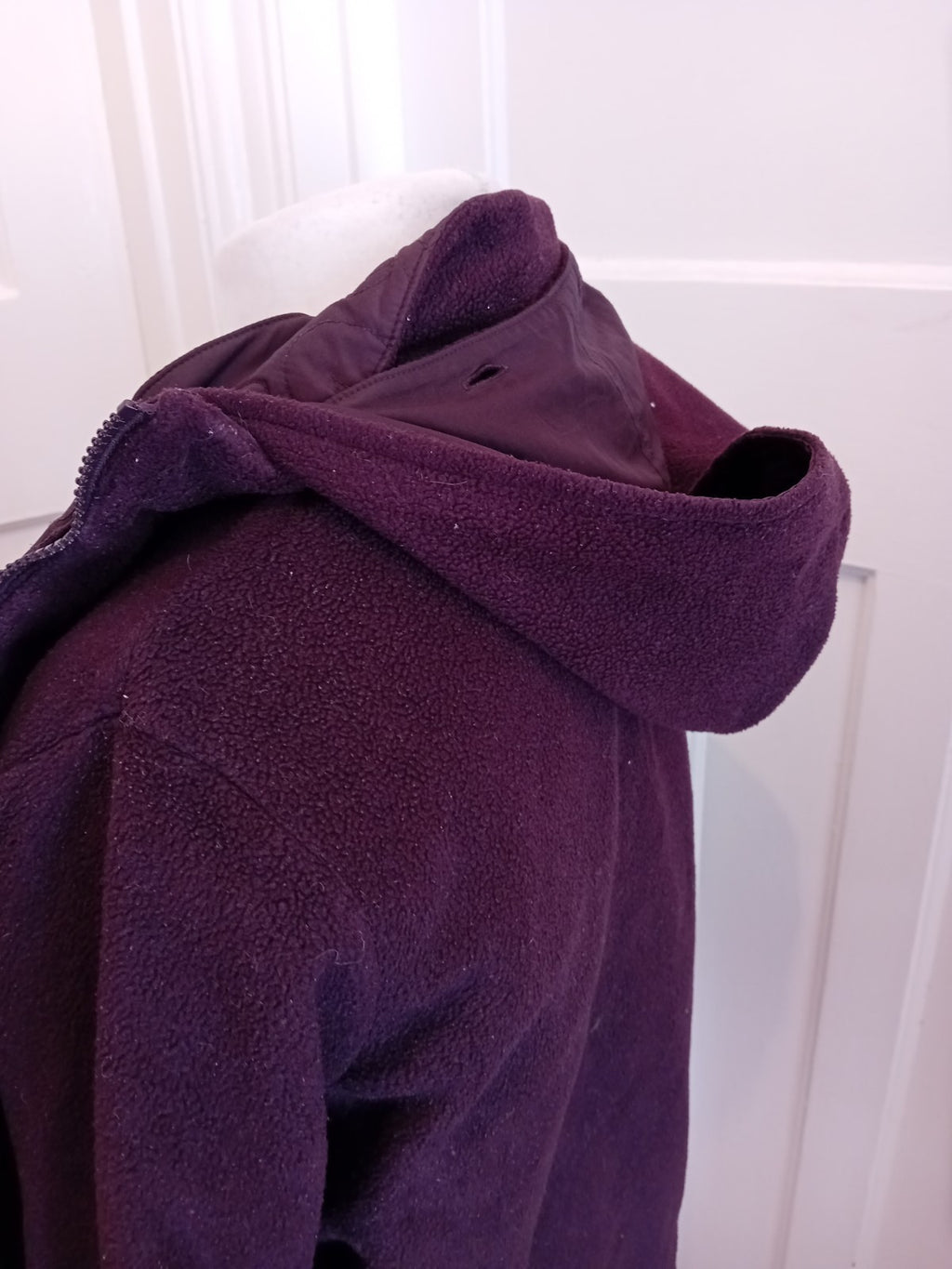 Large Deep Purple Long Sleeve Full Zip Hoodie