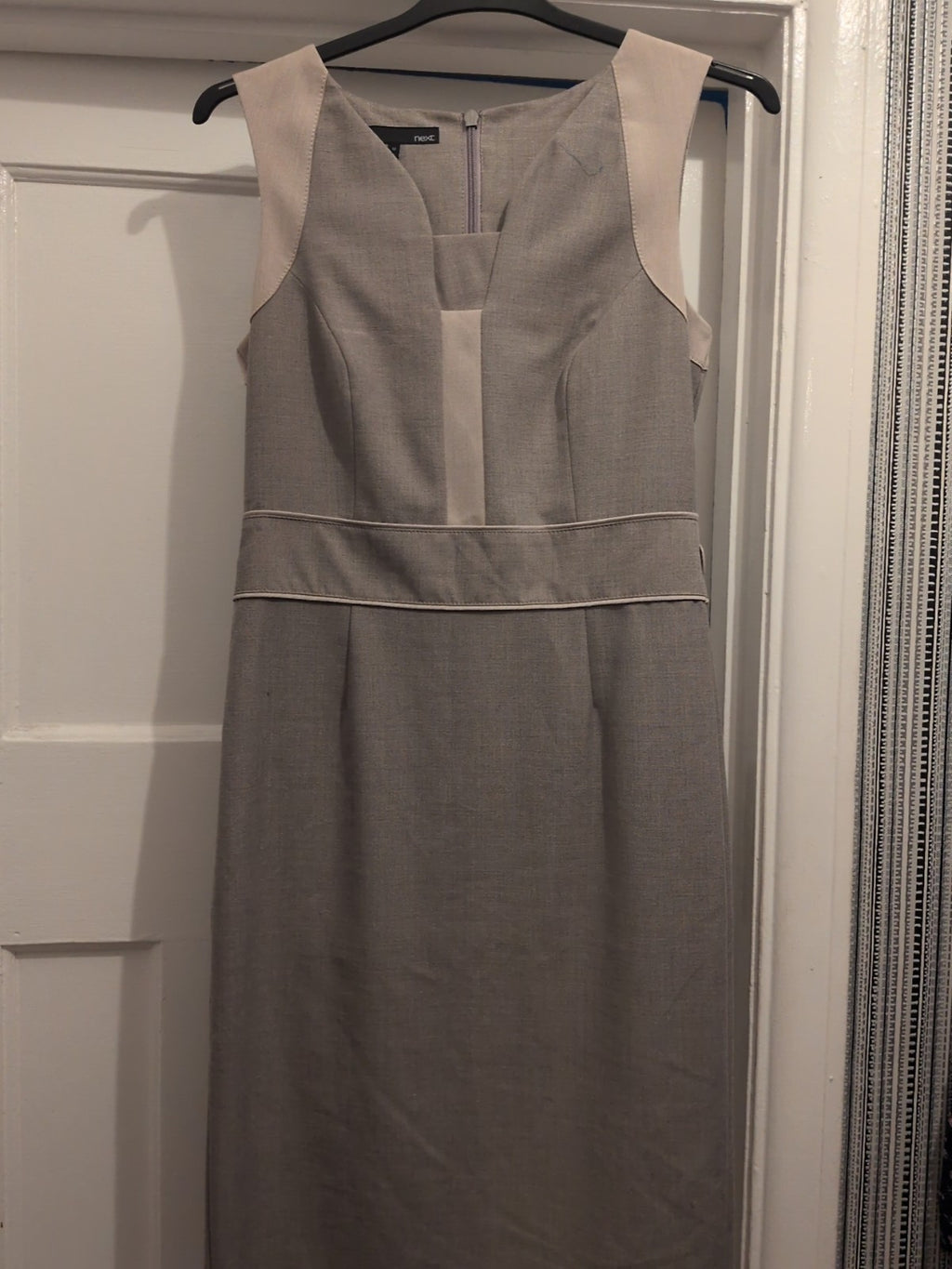 Next 12 Neutral And Beige Sleeveless Lined Dress