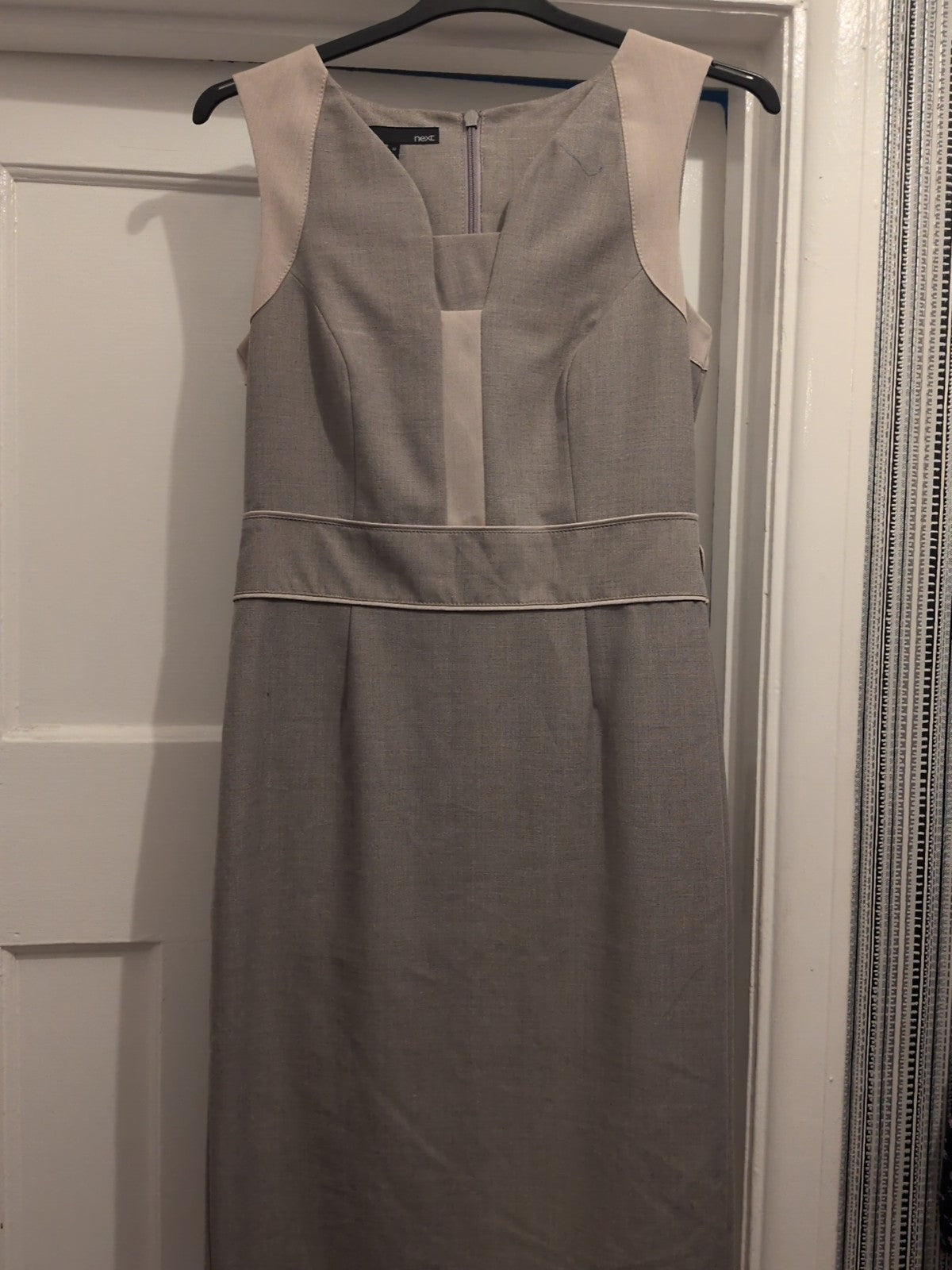 Next 12 Neutral And Beige Sleeveless Lined Dress