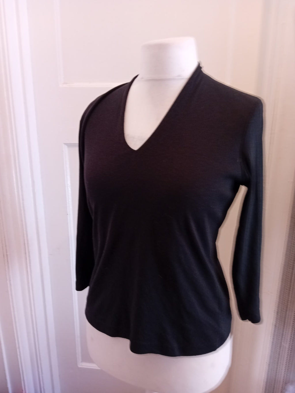 Viz.A.Viz 12 Black Long Sleeve V Neck Blouse