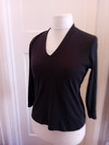 Viz.A.Viz 12 Black Long Sleeve V Neck Blouse