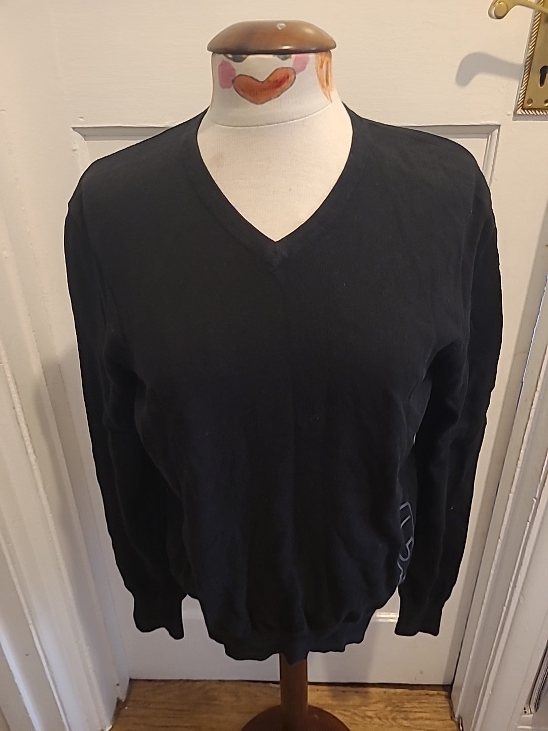 Mens Gio-Goi Medium Black V Neck Jumper