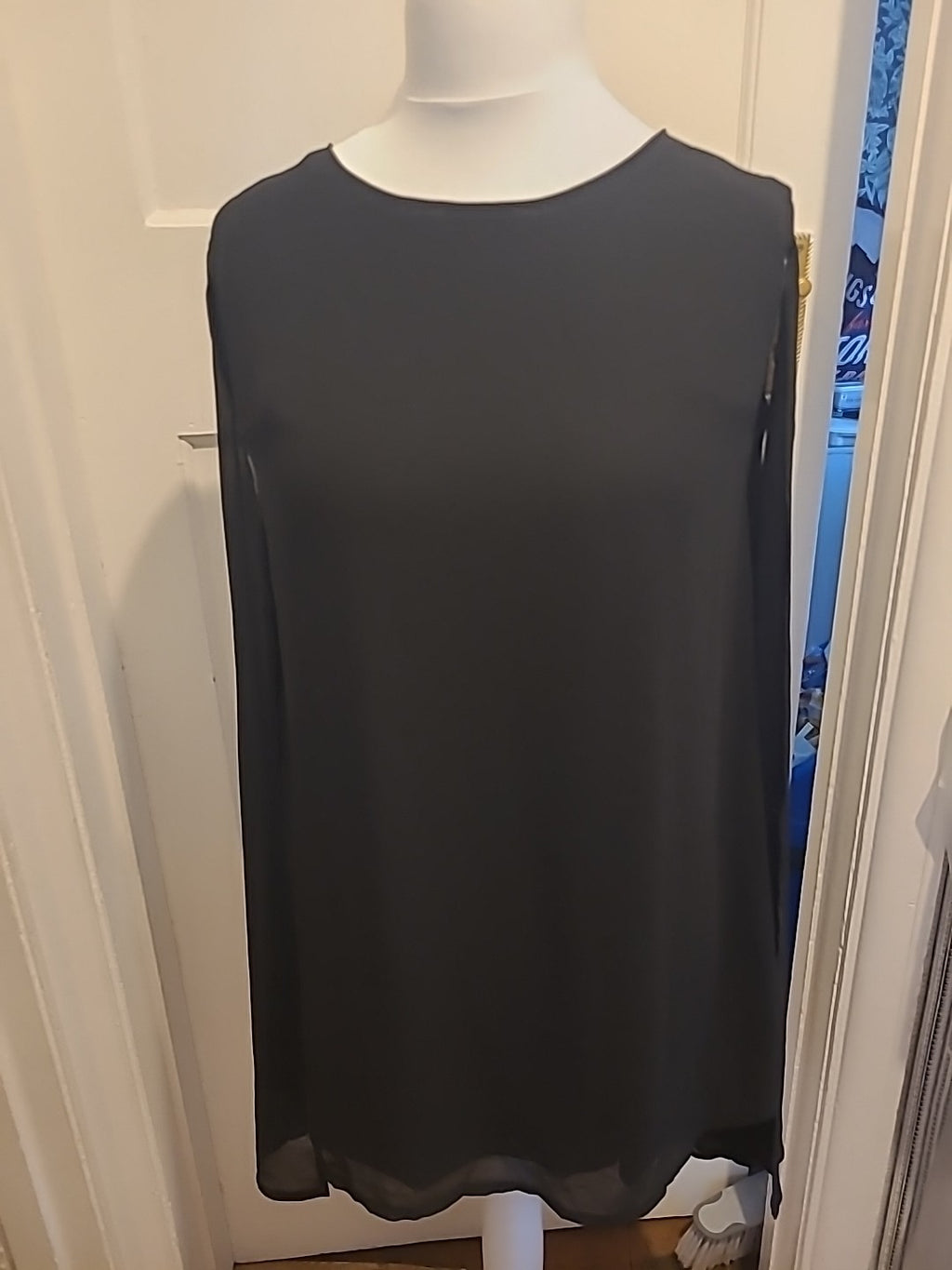Ladies Missguided Size 12 Black Sleeveless Sheer Dress