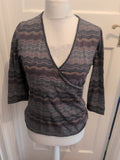 Fat Face 12 Multi Wavey Stripe Long Sleeve Blouse