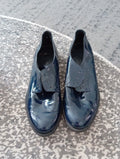 Ladies Size 5 Navy Patent Lace Ups [ No Laces]