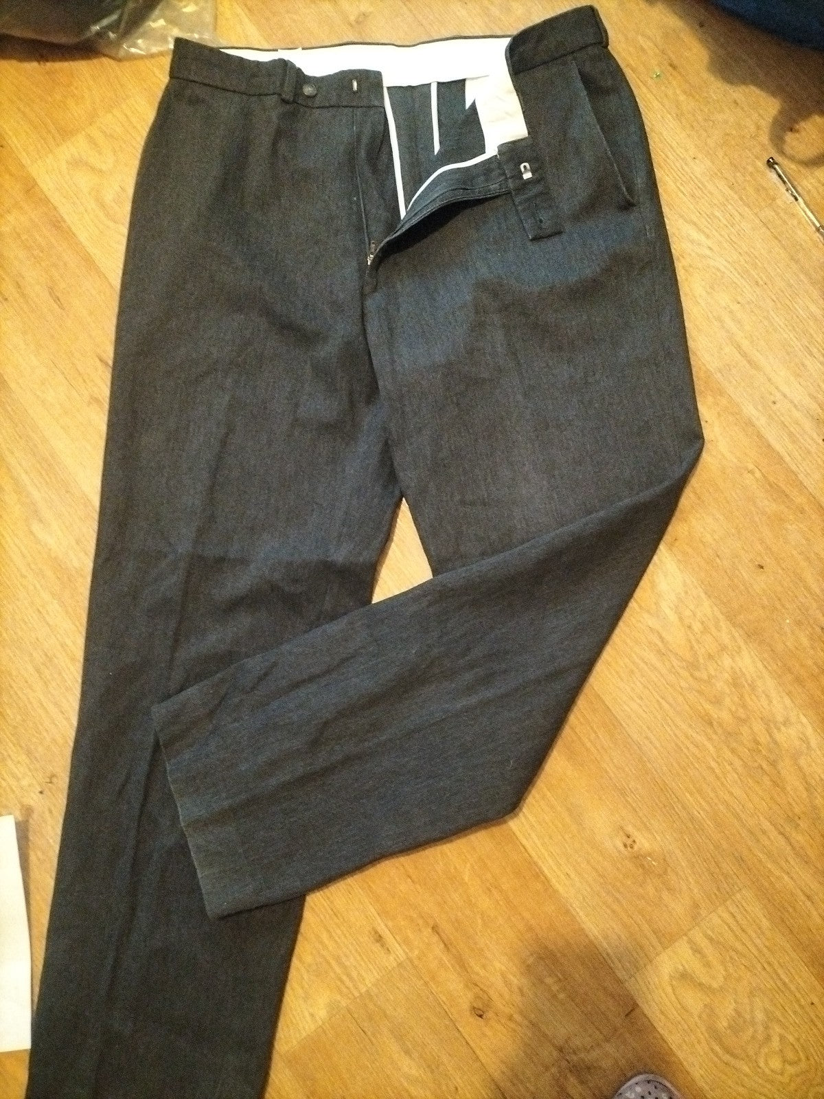 Mens Size 36x31 Dark Grey Formal Trousers