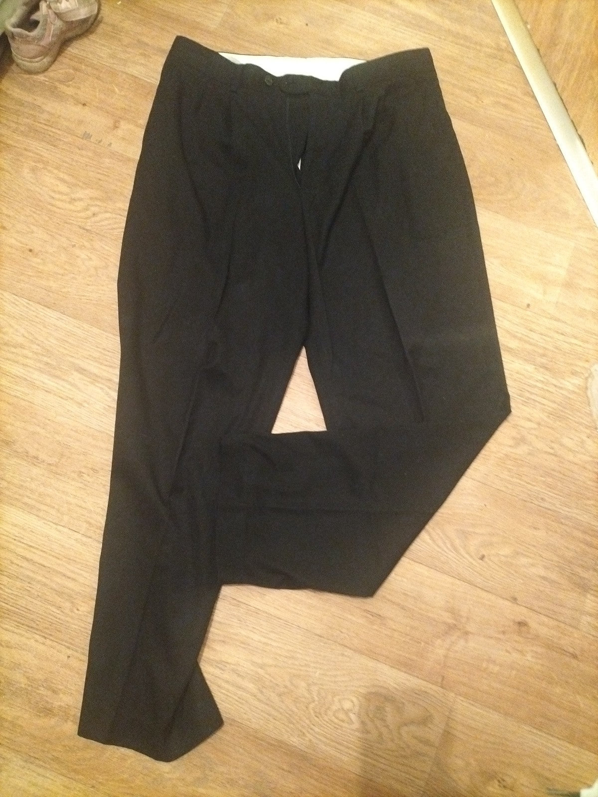Mens Arcadia Size 36R Black Trousers