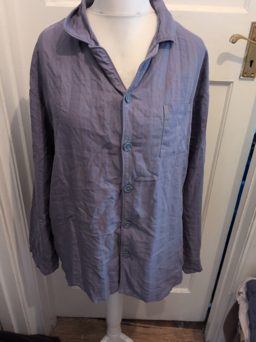 TU XL Blue Long Sleeve Buttoned Pyjama Top
