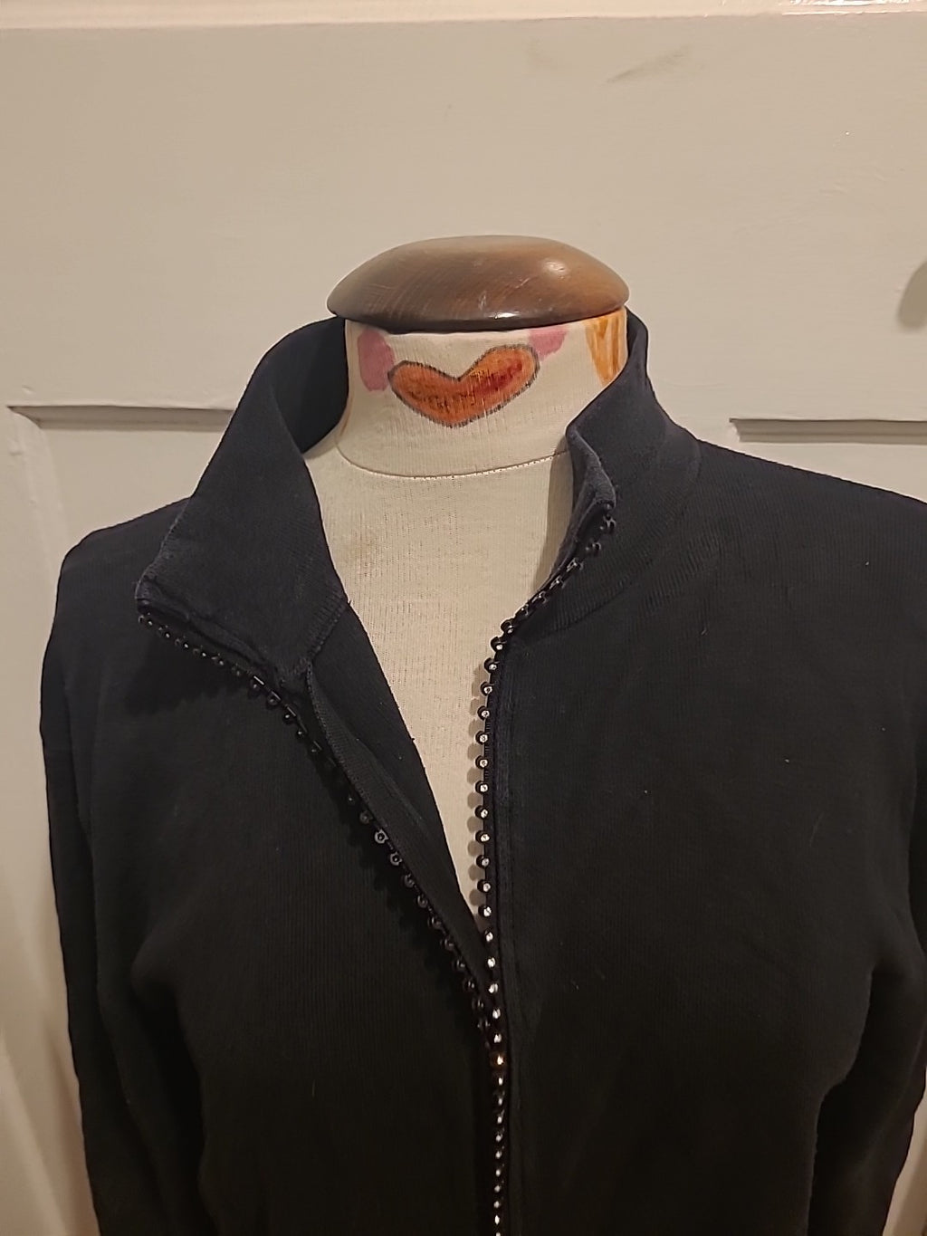 Ladies Chico Design Size Large Black Long Sleeved Zip Through Jacket