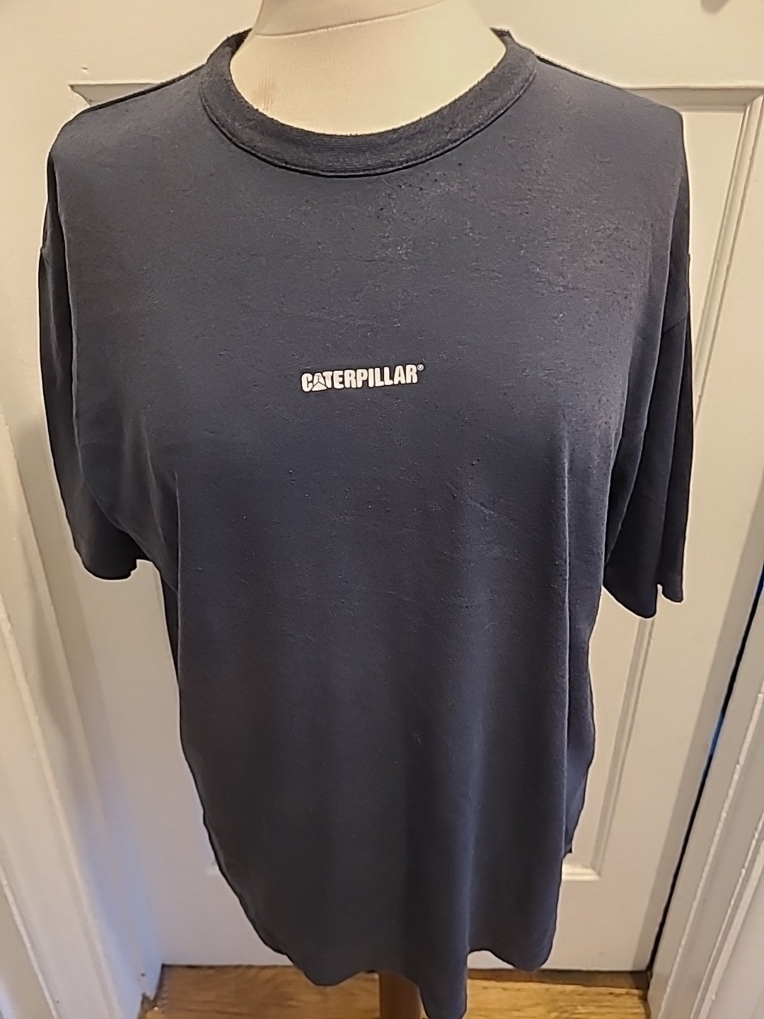 Mens Caterpillar Size Large Navy Short Sleeved Tshirt