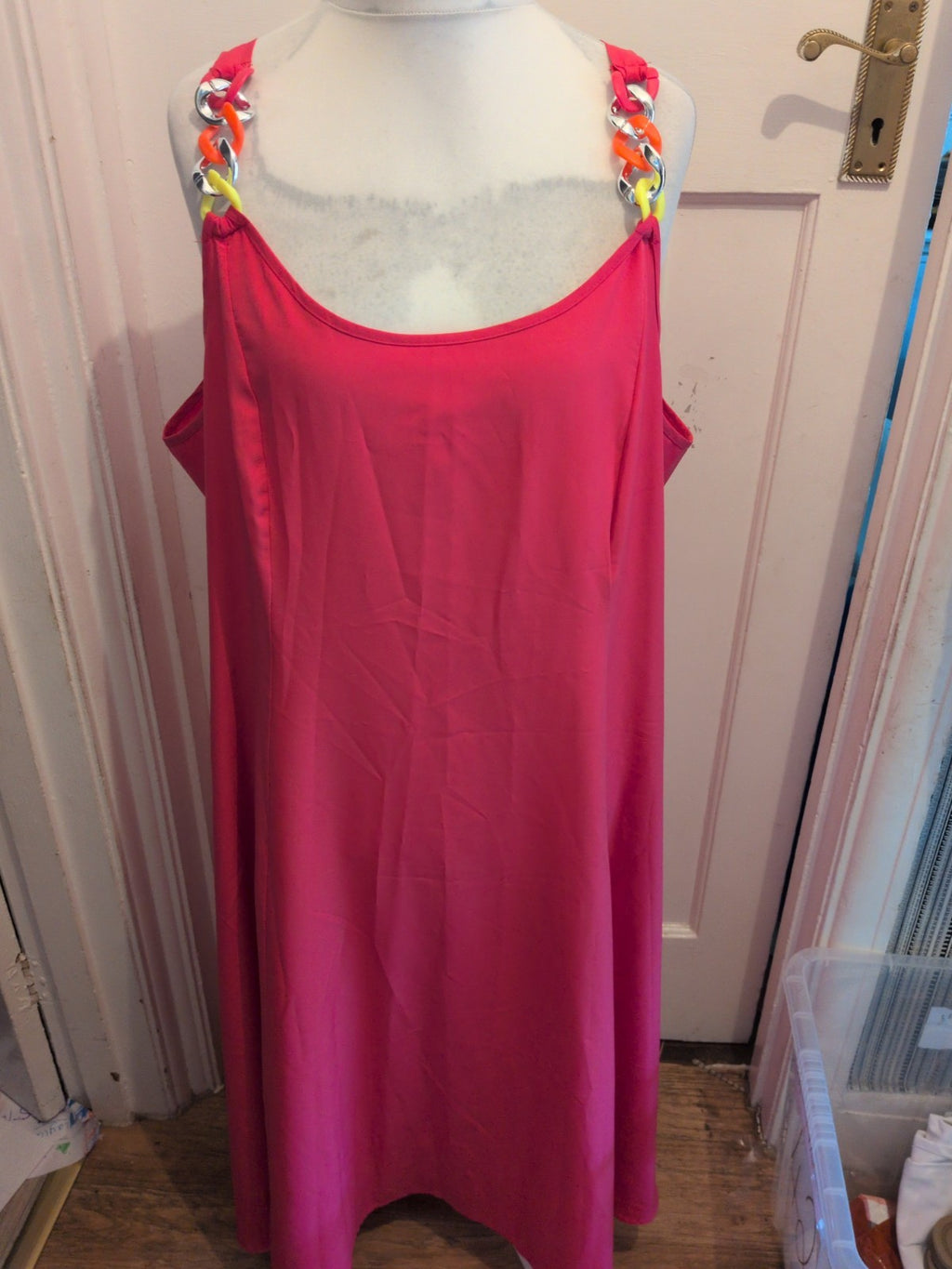 Ladies 4XL Pink Sleeveless Maxi Dress Long Length