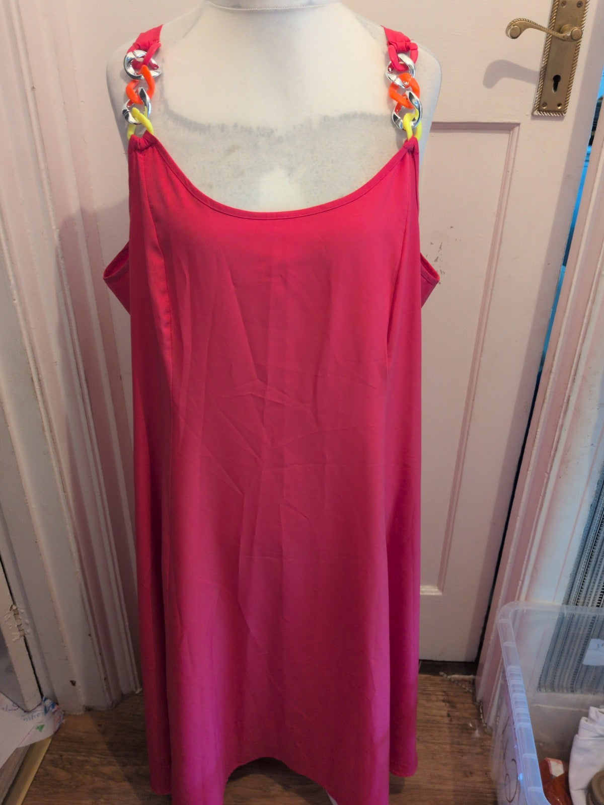 Ladies 4XL Pink Sleeveless Maxi Dress Long Length