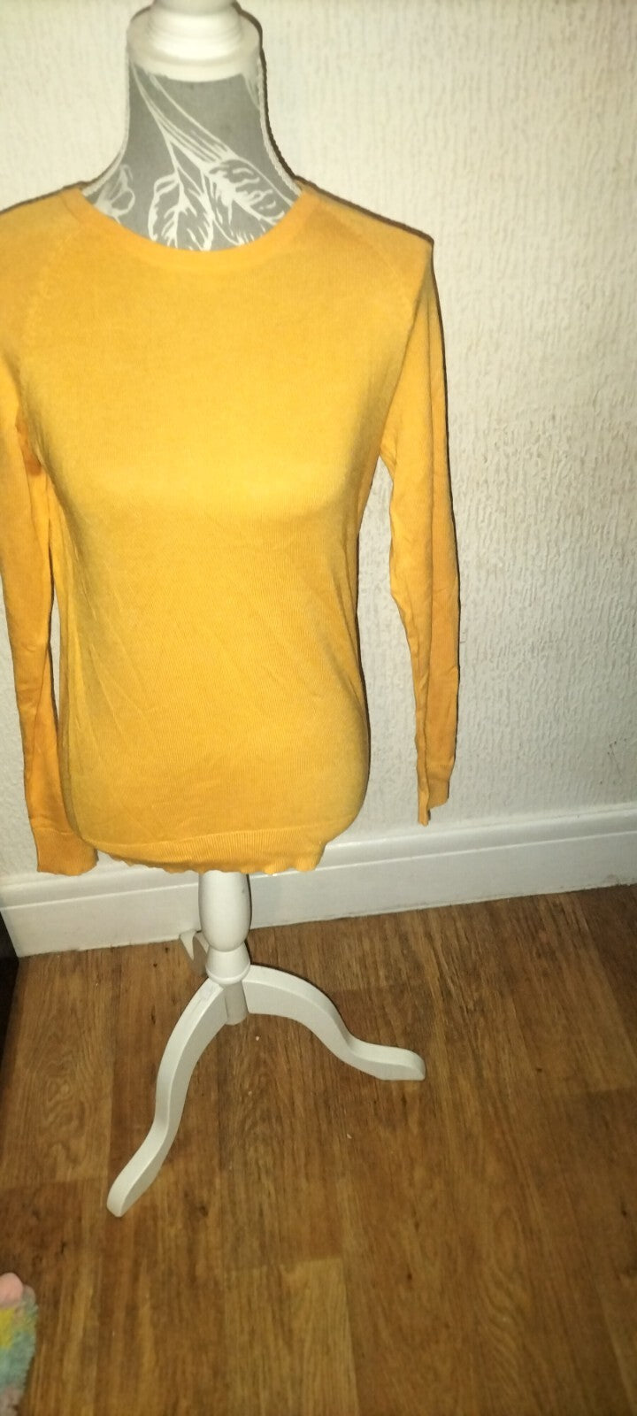 Ladies Dunnes Size Small Orange Long Sleeved Blouse
