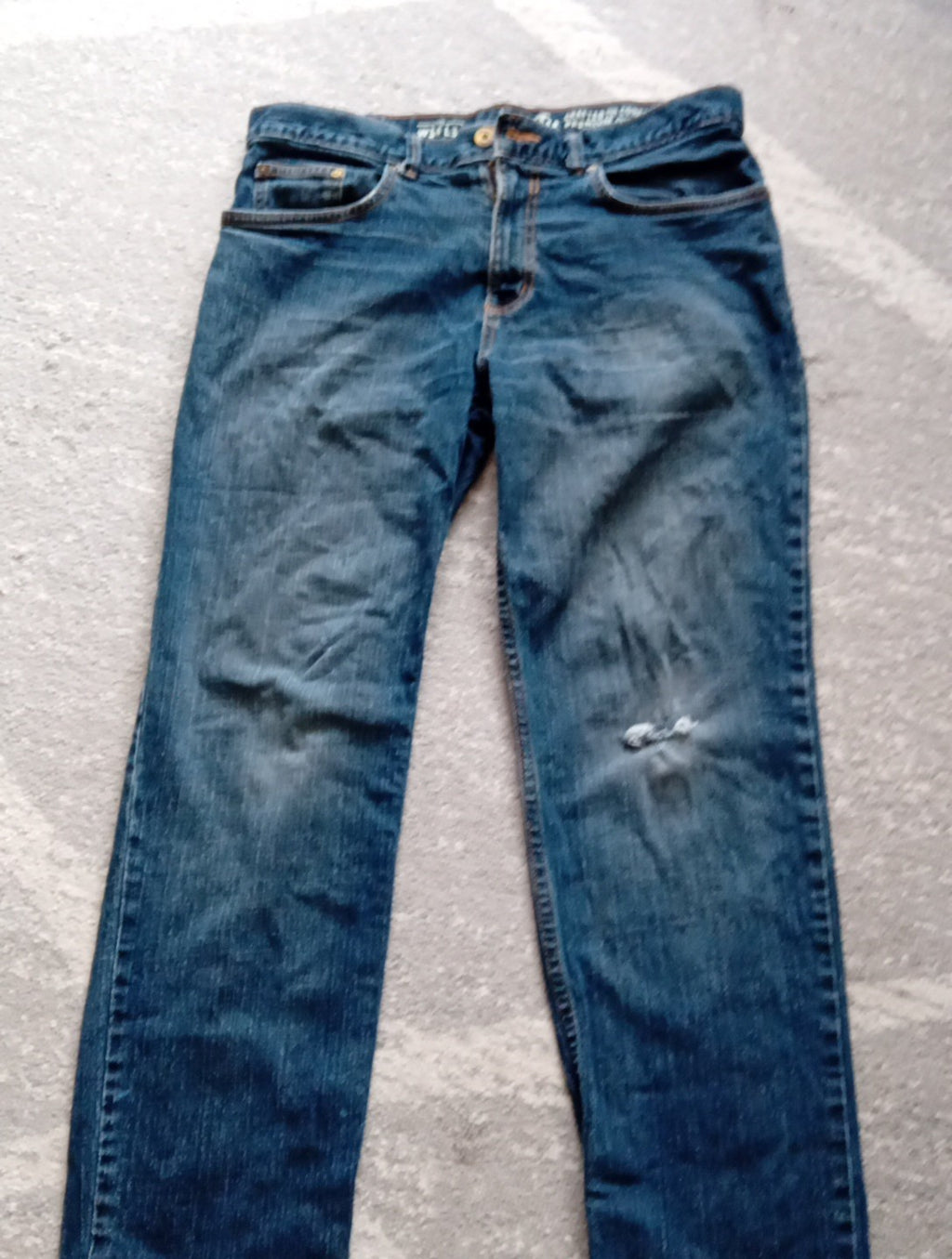 Mens TU Jeans 34 W 30 L Blue Distressed