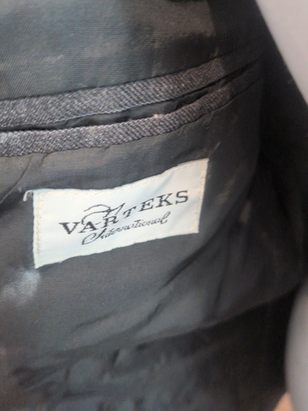 Varteks 40r Grey Pinstripe Suit Jacket Lined Padded