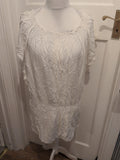 Debenhams 14 White Short Sleeve Dress