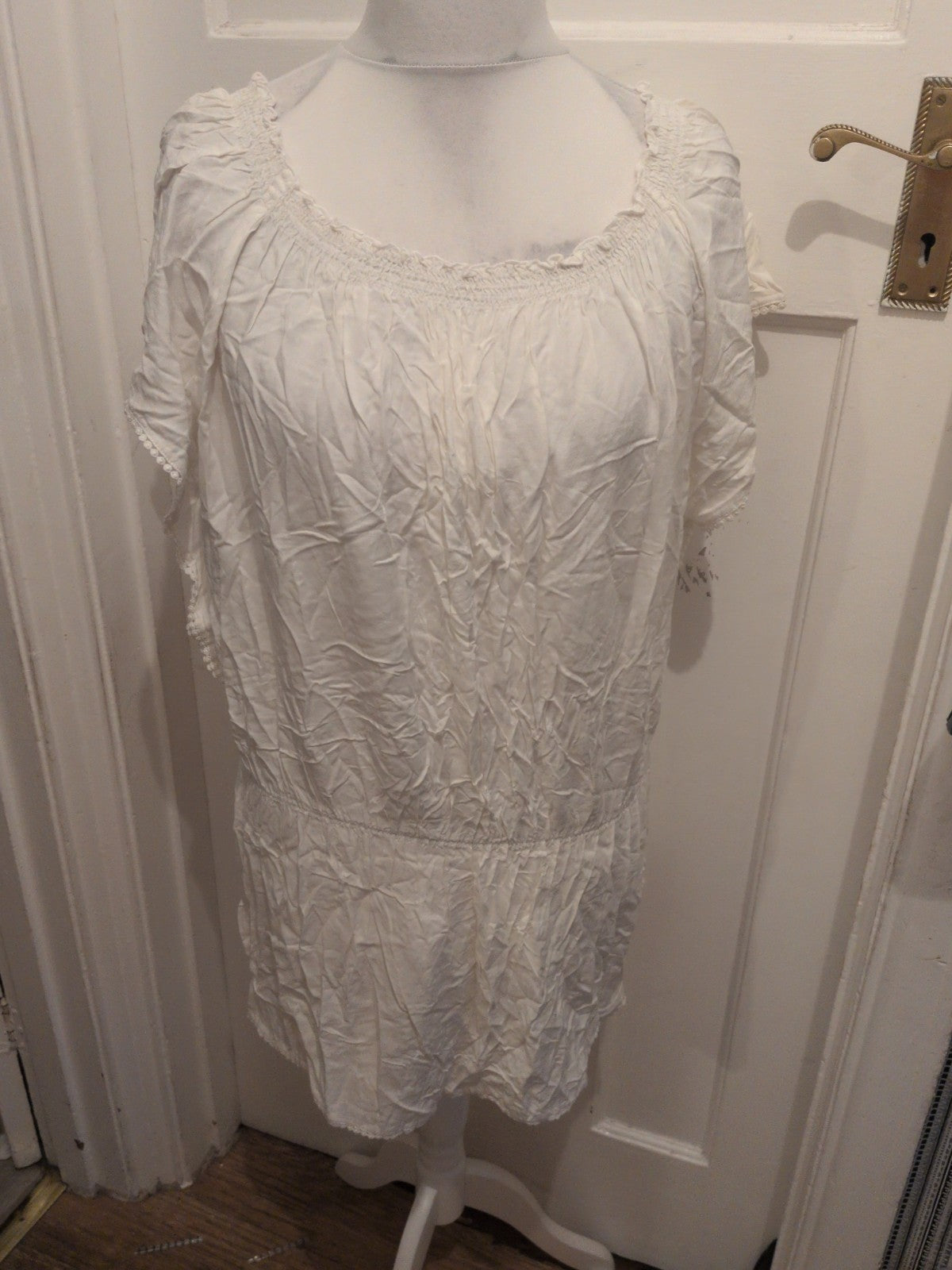 Debenhams 14 White Short Sleeve Dress