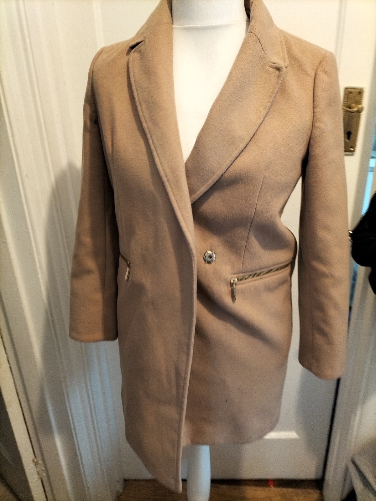 Ladies Topshop Size 8 Brown Lined Jacket