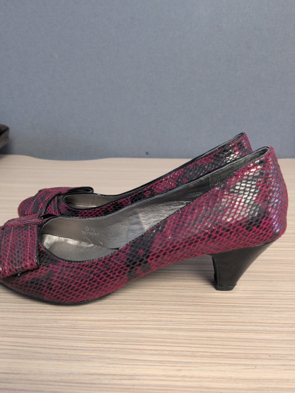 Portfolio 5.5 Wine Snakeskin Small Heels