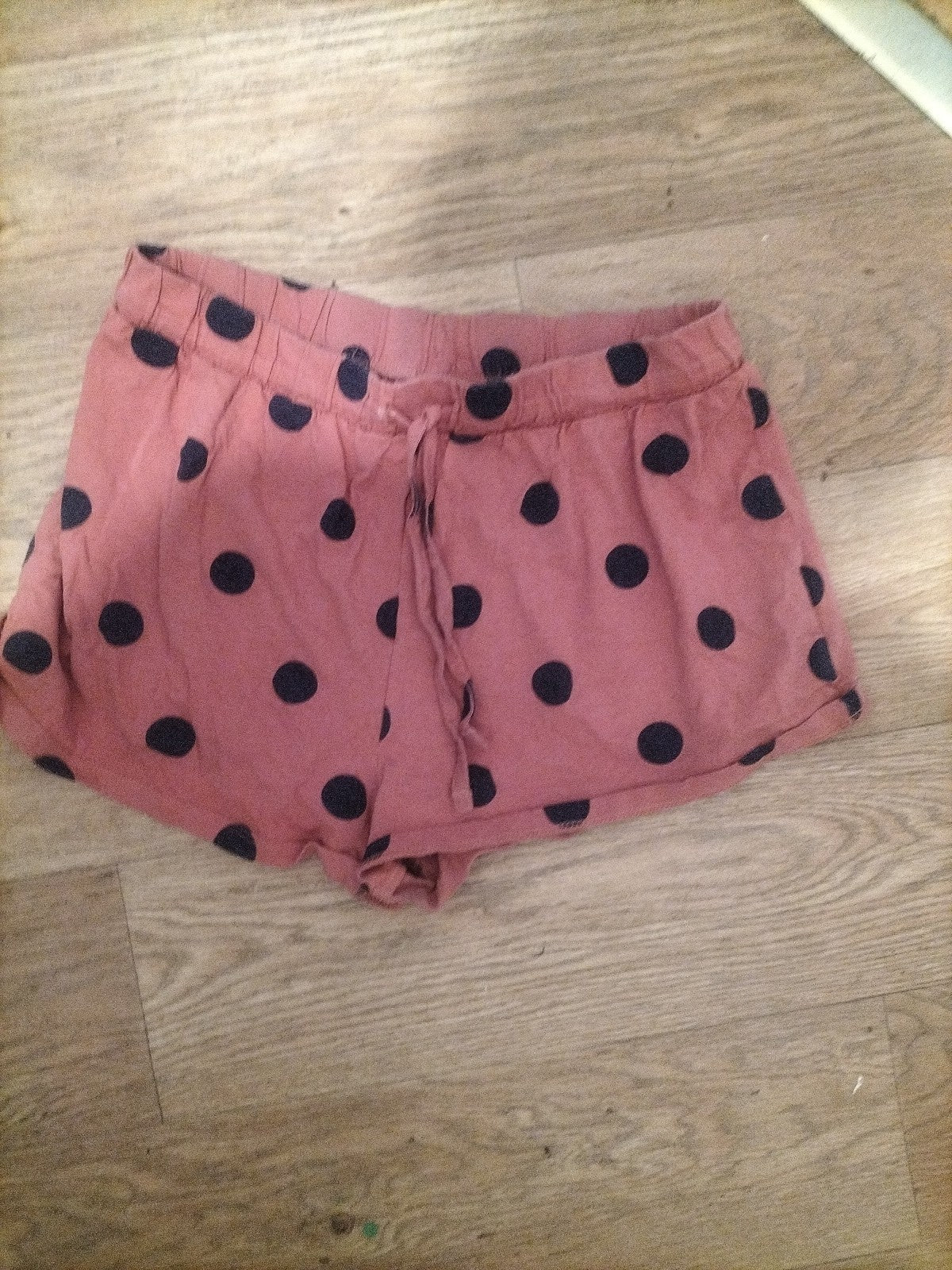 Ladies Next Sise Small Rust Polkadot Sleep Shorts Elasticated