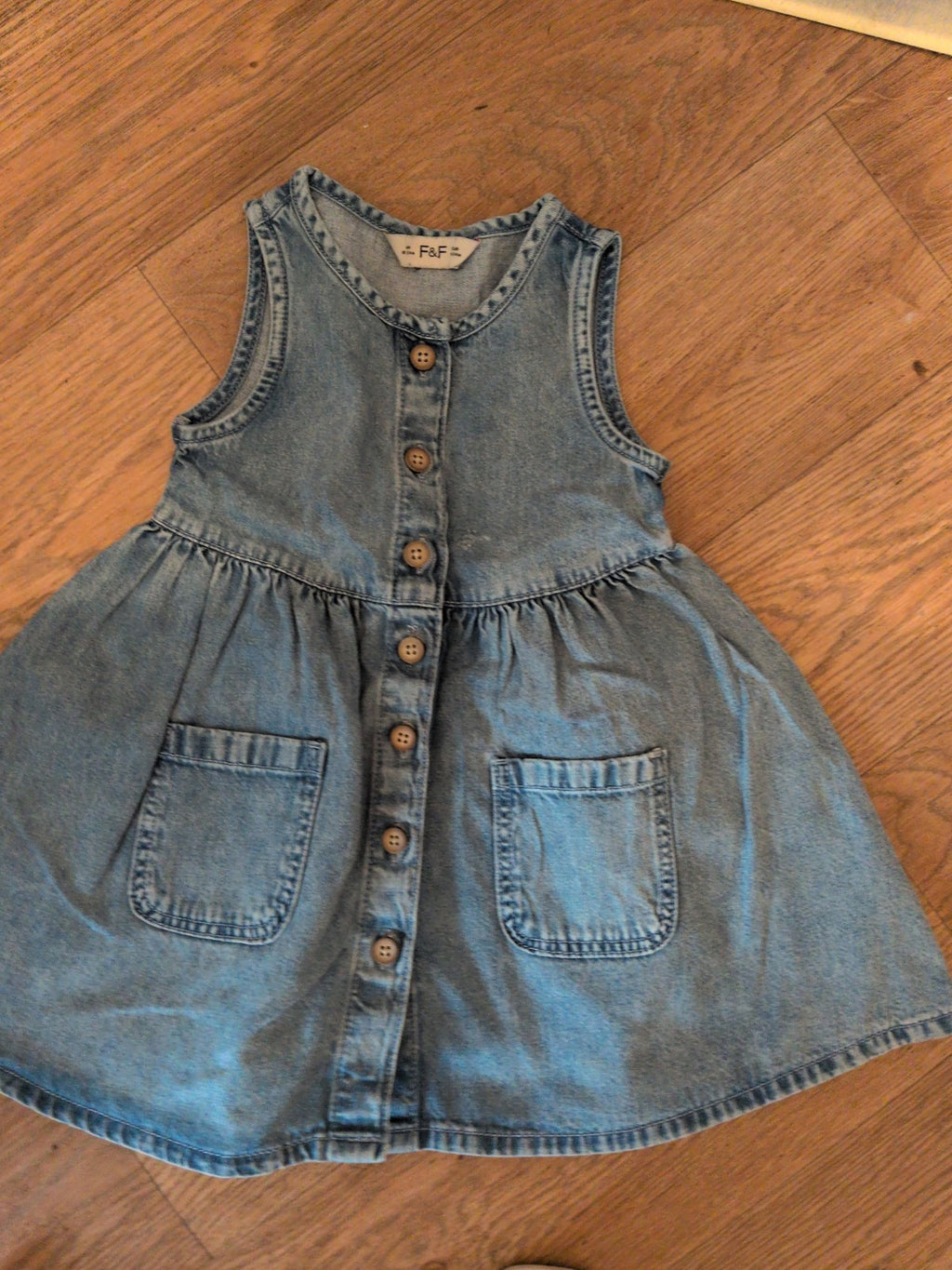 F&F 18-24 Month Denim Dress Sleeveless