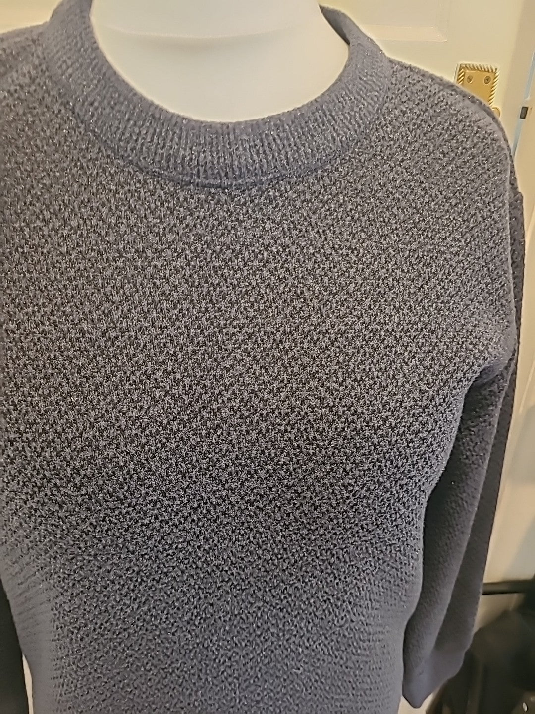 Ladies Size Medium Navy/Black Shimmery Jumper