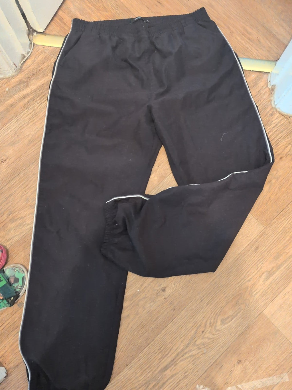George Large Black With White Trim Track Pants