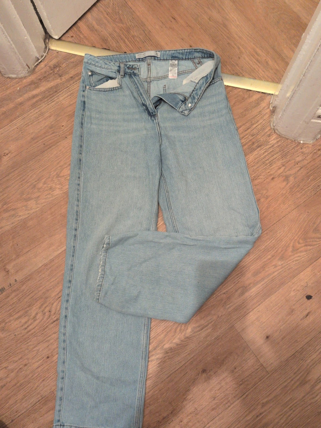 Ladies Next Size 10 Reg Wide Leg High Rise Jeans