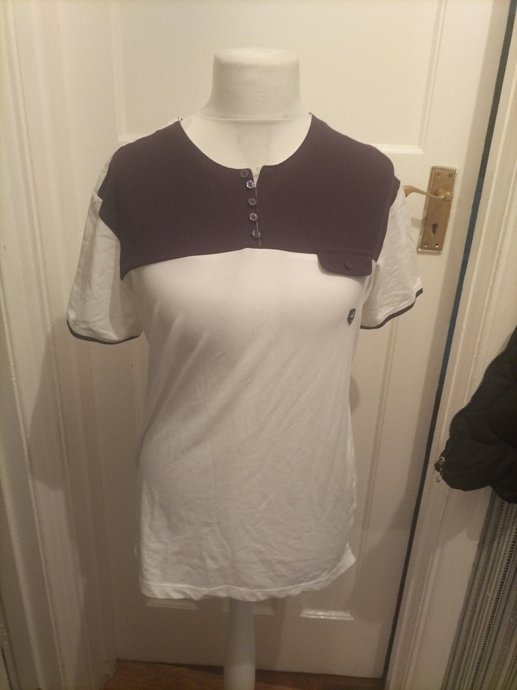 Mens Strength And Honor Size XL Purple And White Short Sleeved Tshirt