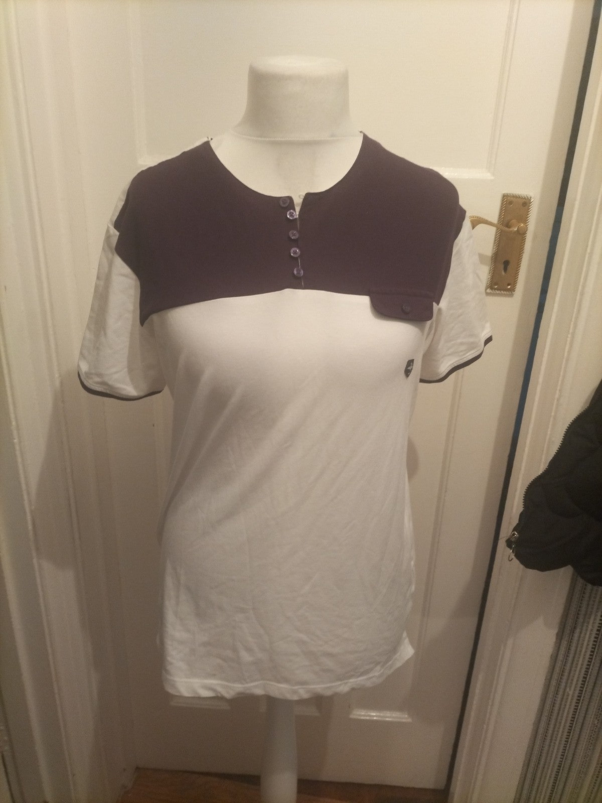 Mens Strength And Honor Size XL Purple And White Short Sleeved Tshirt