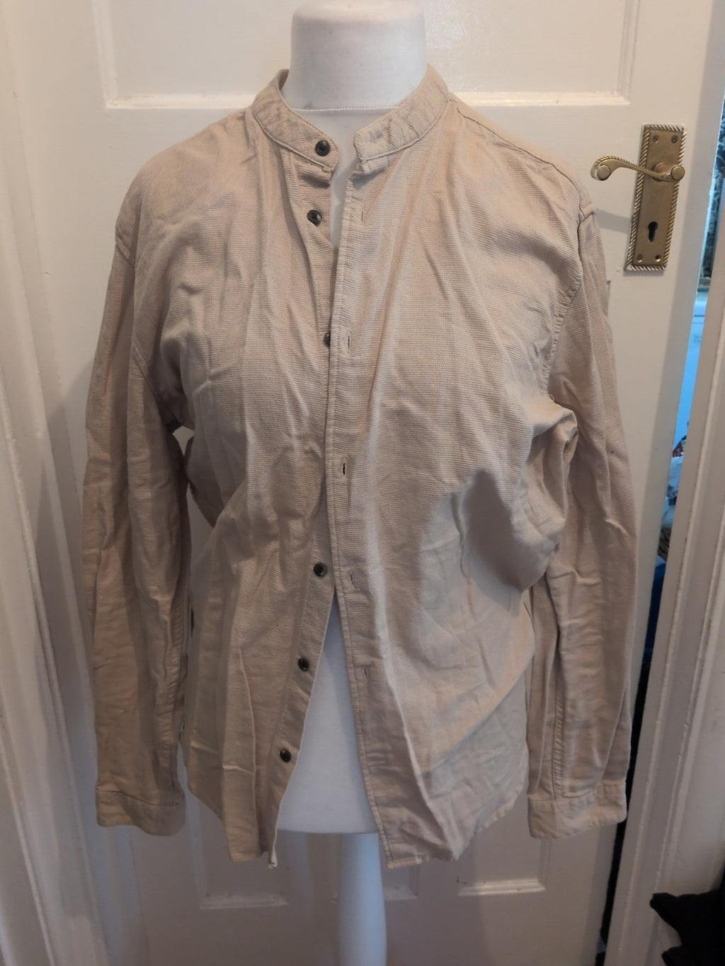 Primark XL Regular Fit Beige Long Sleeve Shirt
