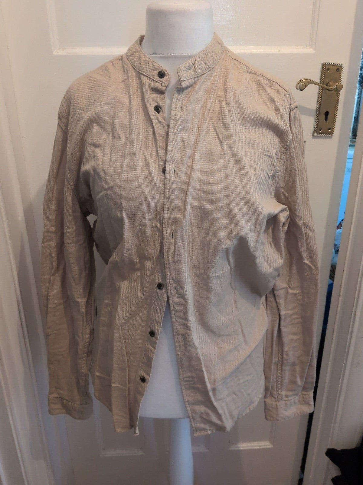 Primark XL Regular Fit Beige Long Sleeve Shirt