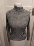 Topshop 8 Grey T-shirt Long Sleeve Brush Rib