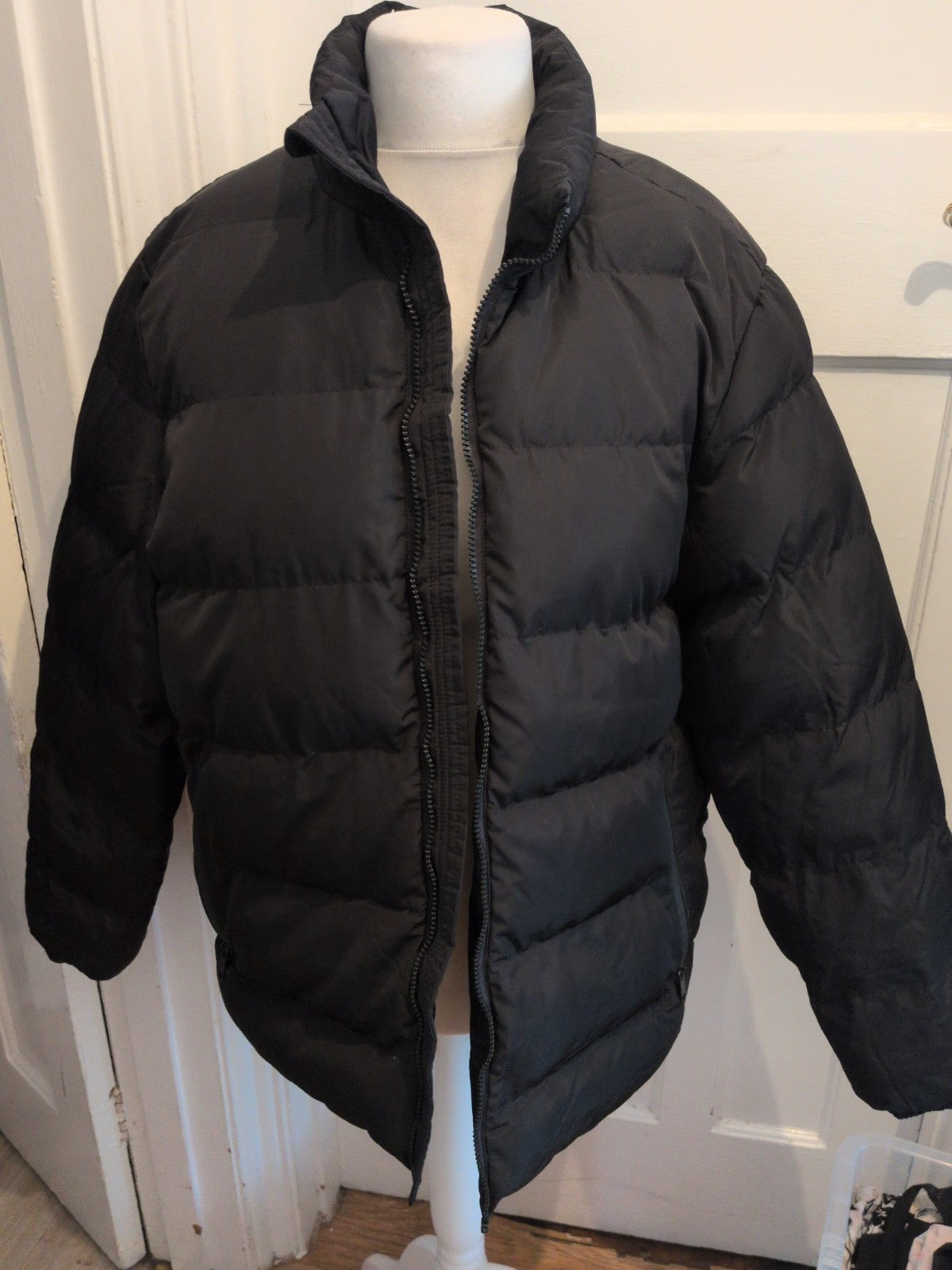 Threadbare Large Black Full Zip Puffer Coat