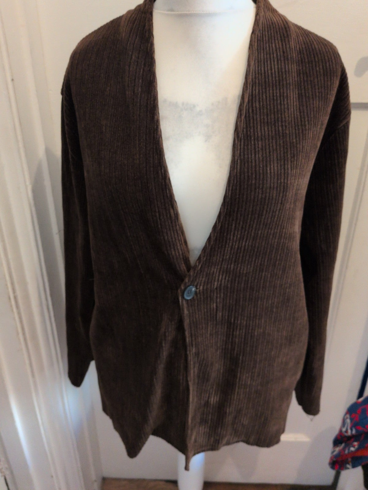 Ladies XL Brown Rib Long Sleeve Blazer