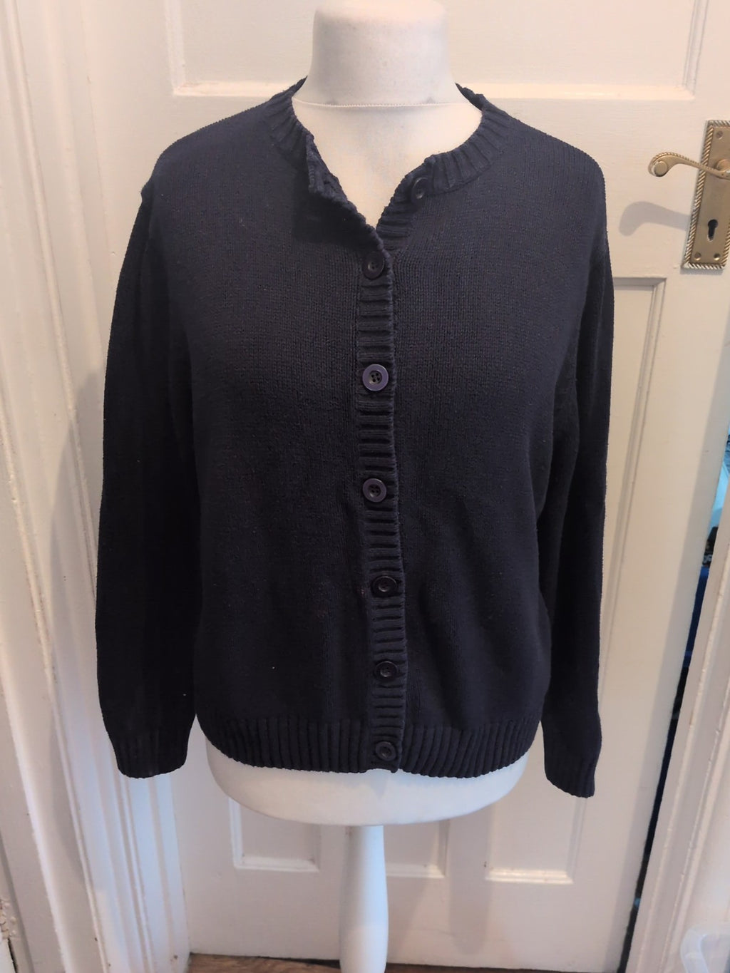 EWM 14-16 Navy Cardigan Cotton Small Mark On Front