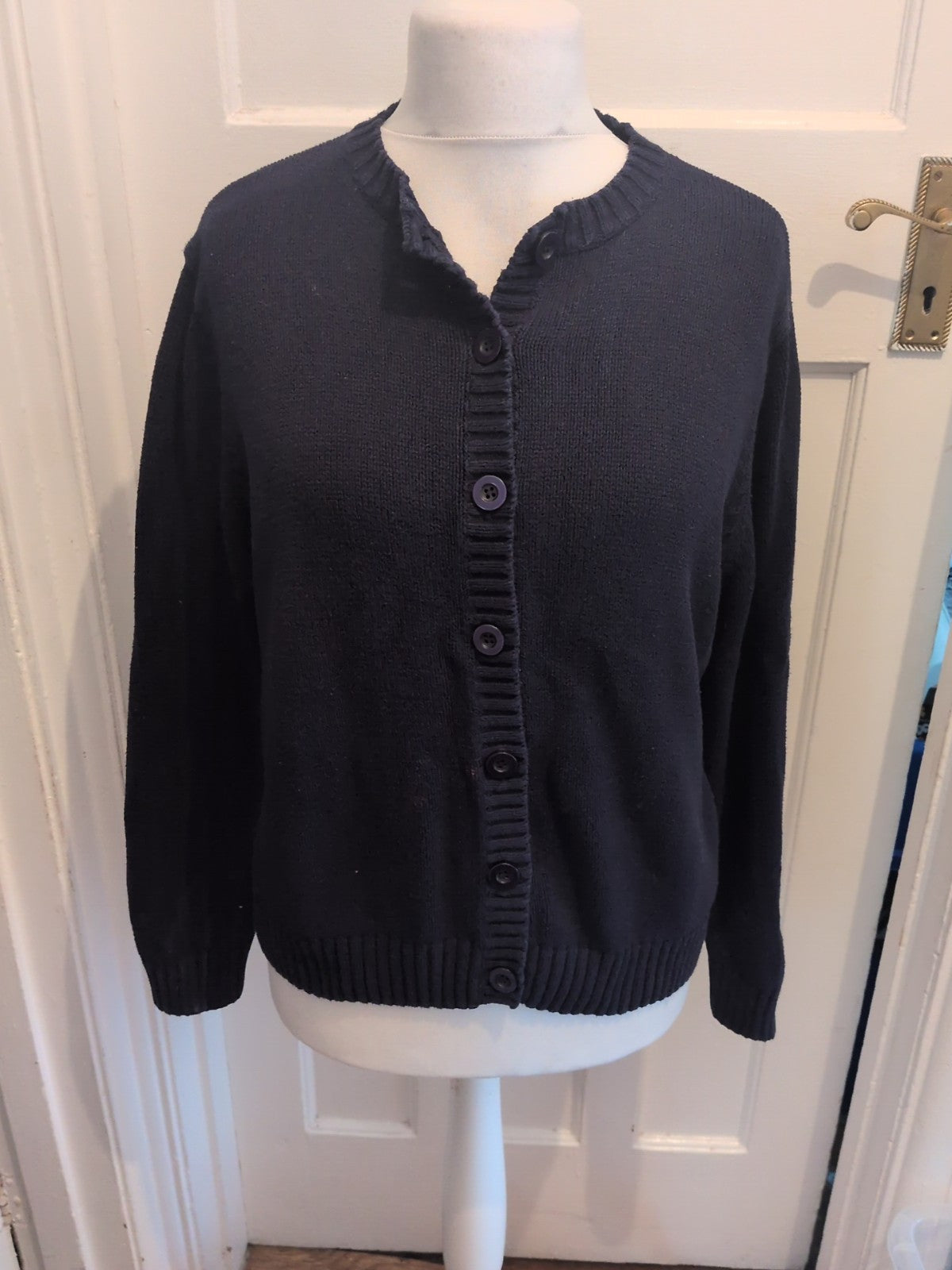 EWM 14-16 Navy Cardigan Cotton Small Mark On Front
