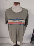 Jack & Jones XXL Green Print Short Sleeve T-shirt Small Mark On Front Faint