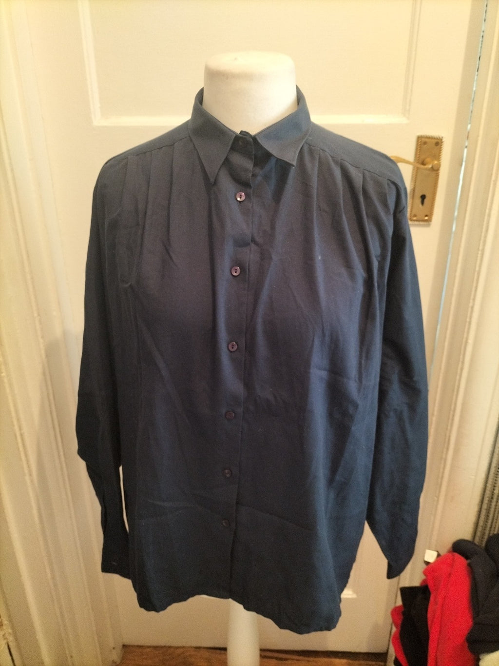 Mens Oxford Shirt Co Size Large Navy Long Sleeved Shirt