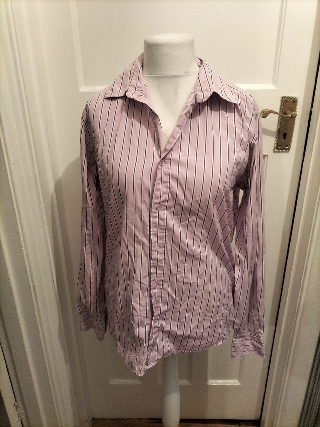 Mens Guise Size M Purple Striped Long Sleeved Shirt