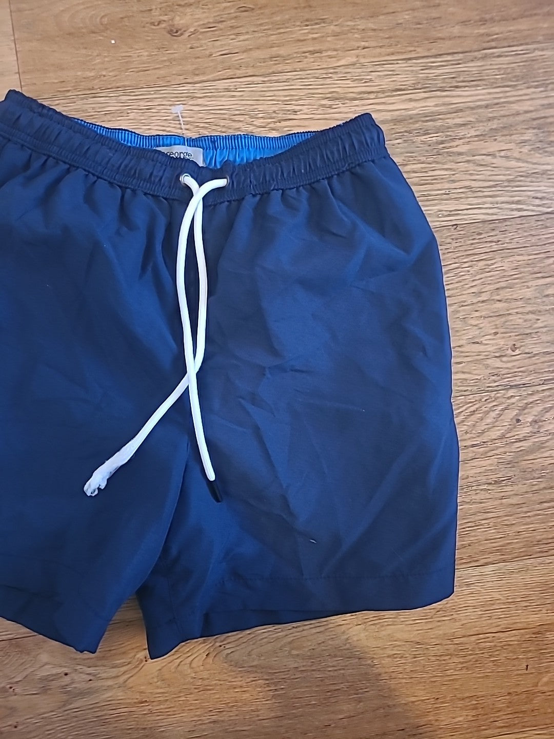 Mens George Size XS Navy Mesh Lined Elasticated Shorts